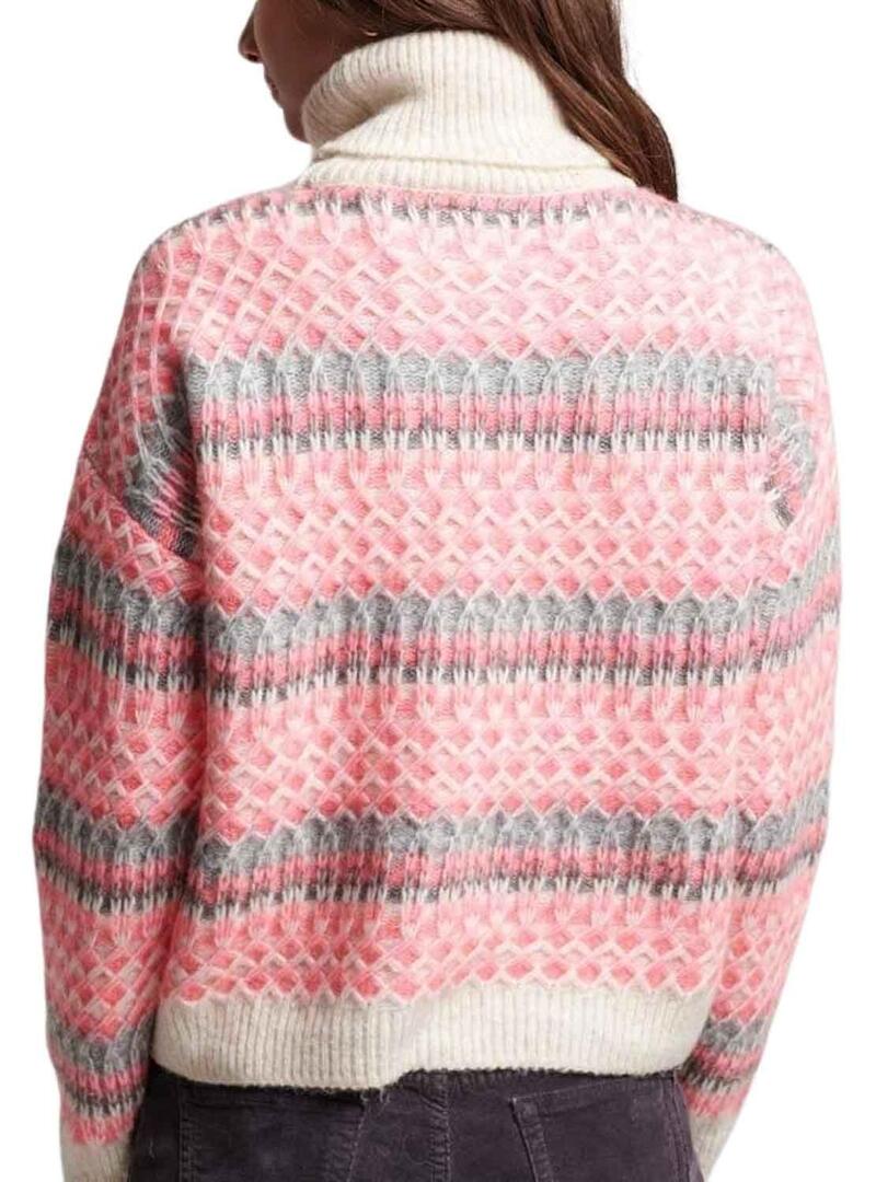 Pullover Superdry Roll Neck Rosa per Donna