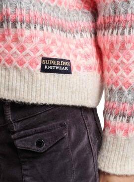 Pullover Superdry Roll Neck Rosa per Donna