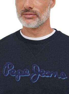 Felpa Pepe Jeans Ryan Blu Navy per Uomo