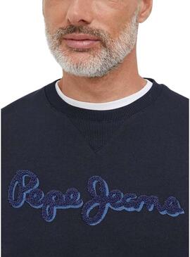 Felpa Pepe Jeans Ryan Blu Navy per Uomo