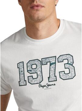 T-Shirt Pepe Jeans Wyatt Bianco per Uomo