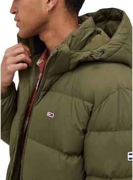 Parka Tommy Jeans Essential Down Verde per Uomo