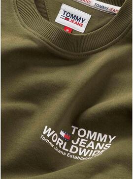 Felpa Tommy Jeans Entry Graphic Verde Uomo