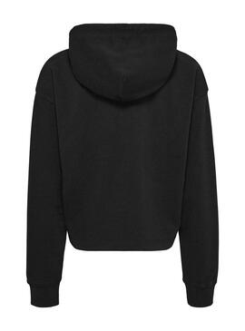 Felpa Tommy Jeans Relaxed Logo Nero per Donna