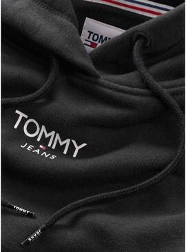 Felpa Tommy Jeans Relaxed Logo Nero per Donna