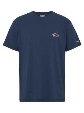 T-Shirt Tommy Jeans Small Flag Blu Navy Uomo