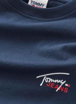 T-Shirt Tommy Jeans Small Flag Blu Navy Uomo