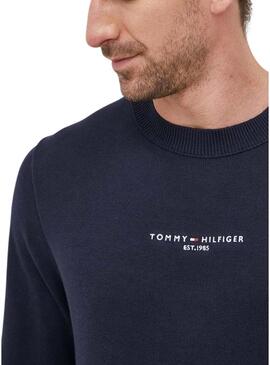 Pullover Tommy Hilfiger Embro Crew Blu Navy Uomo