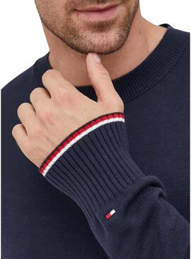 Pullover Tommy Hilfiger Embro Crew Blu Navy Uomo