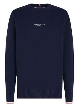 Pullover Tommy Hilfiger Embro Crew Blu Navy Uomo