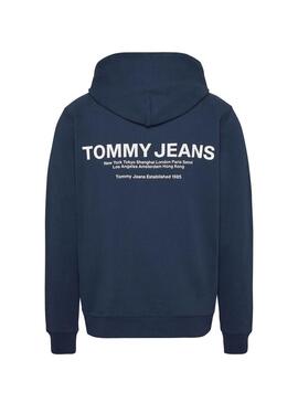 Felpa Tommy Jeans Entry Graphic Blu Navy Uomo