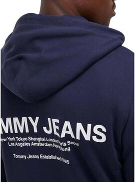 Felpa Tommy Jeans Entry Graphic Blu Navy Uomo