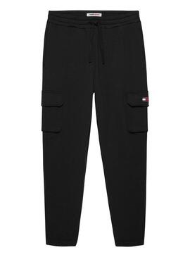 Pantaloni Tommy Jeans Badge Cargo Nero Uomo