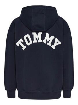 Felpa Tommy Jeans Zip Blu Navy per Uomo