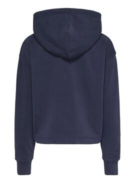 Felpa Tommy Jeans Relaxed Logo Blu Navy Donna