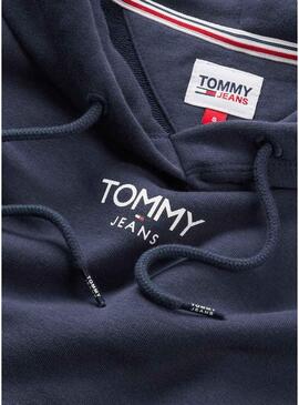 Felpa Tommy Jeans Relaxed Logo Blu Navy Donna