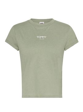 T-Shirt Tommy Jeans Essential Logo Verde Donna