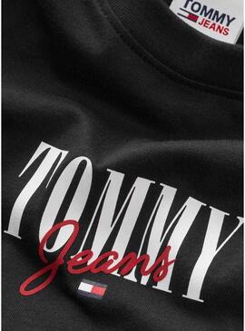 T-Shirt Tommy Jeans Essential Logo 1 Nero Donna