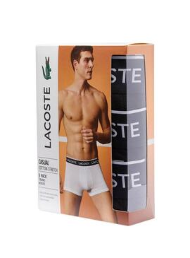 Pack 3 Boxer Lacoste Casual Nero Uomo