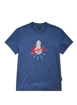 T-Shirt G-Star lampadina Blu per Uomo