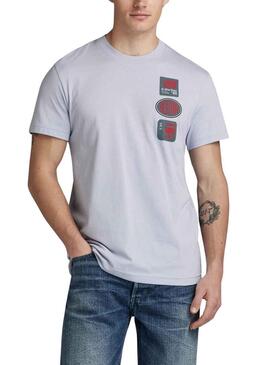 T-Shirt G-Star Multi Badge Grigio per Uomo