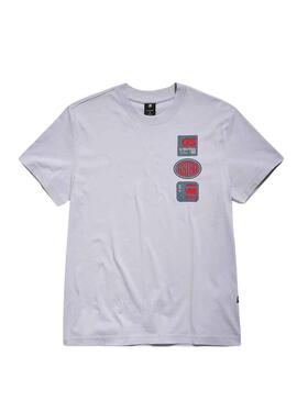 T-Shirt G-Star Multi Badge Grigio per Uomo