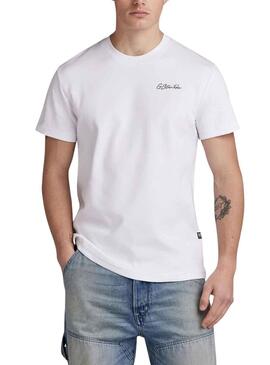T-Shirt G-Star Multi Graphic Bianco per Uomo