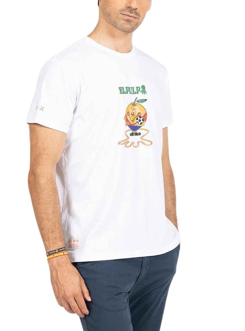 T-Shirt El Pulpo Naranjito RFEF Bianco Uomo