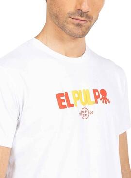 T-Shirt El Pulpo Scritta RFEF Bianco Uomo