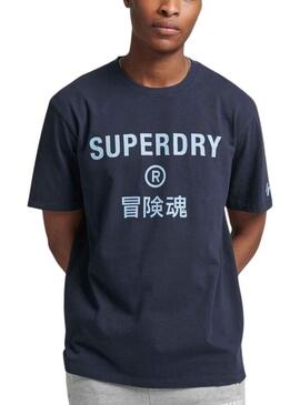 T-Shirt Superdry Code Core Sport Blu Navy Uomo