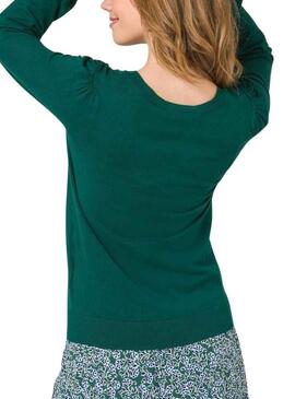 Pullover Naf Naf 3 pulsanti Verde per Donna