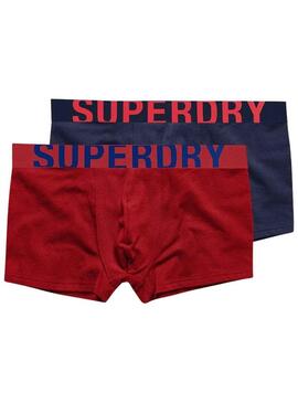 Mutande Superdry Trunk Doppio Rosso per Uomo