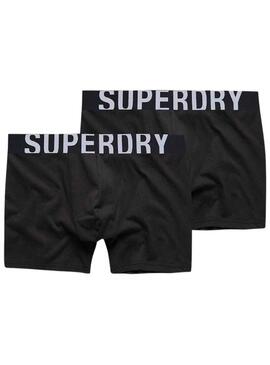 Mutande Superdry Doppio Logo Nero per Uomo