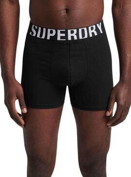 Mutande Superdry Doppio Logo Nero per Uomo