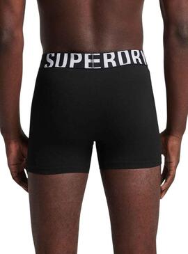 Mutande Superdry Doppio Logo Nero per Uomo