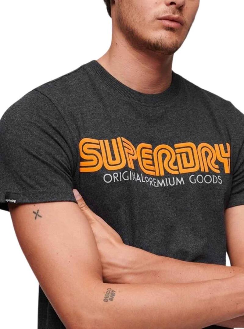 T-Shirt Superdry Repeat Blu Navy per Uomo
