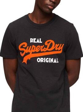 T-Shirt Superdry Real Nero per Uomo