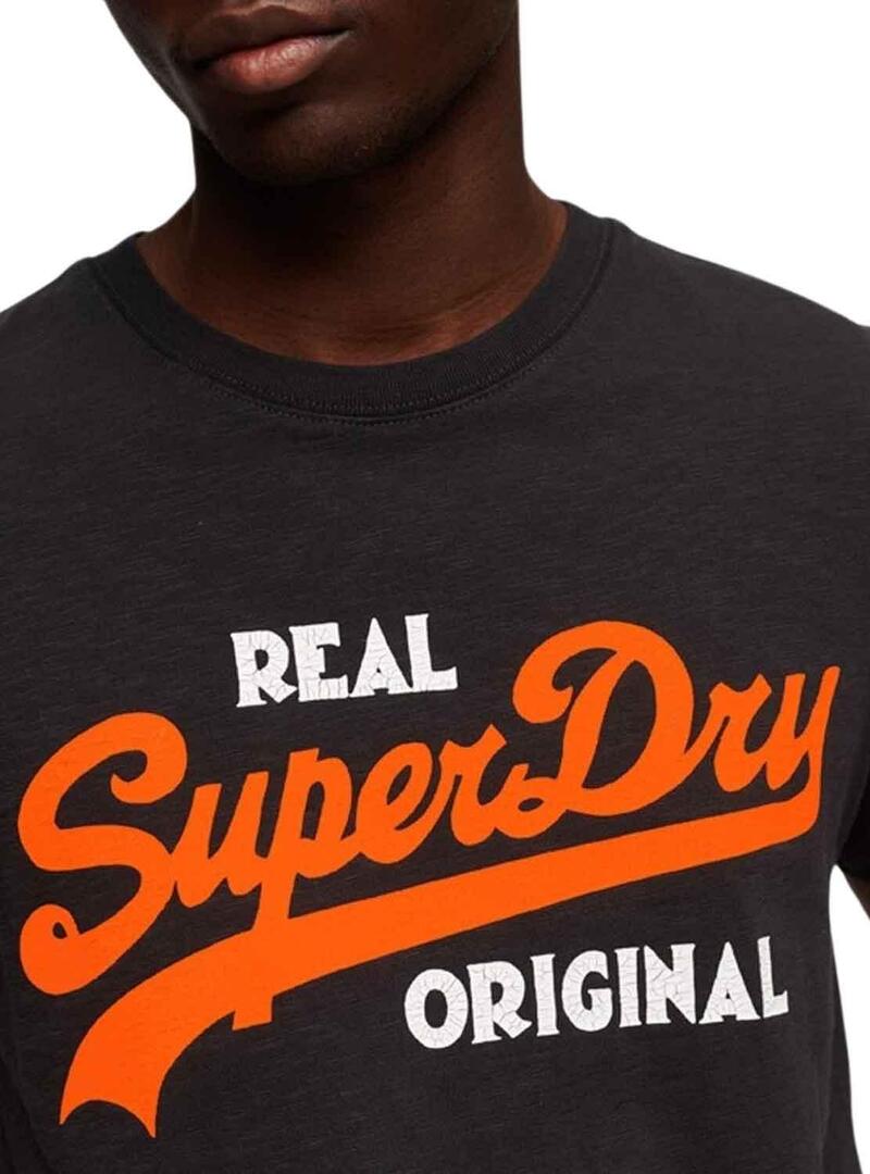 T-Shirt Superdry Real Nero per Uomo