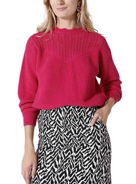 Pullover Naf Naf Bozze rosa per Donna