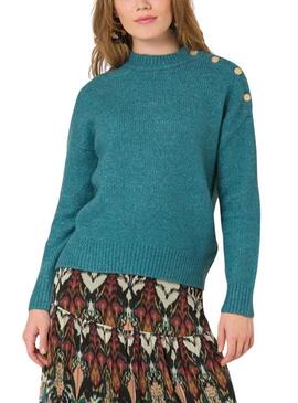 Pullover Naf Naf Celadon Verde per Donna