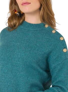 Pullover Naf Naf Celadon Verde per Donna