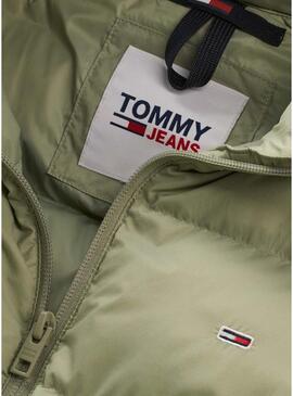 Giubbotto Tommy Jeans Light Down Verde per Donna