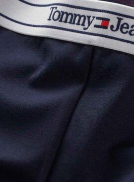Leggings Tommy Jeans Logo Svasato Blu Navy per Donna