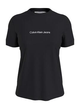 T-Shirt Calvin Klein Institutional Nero Donna
