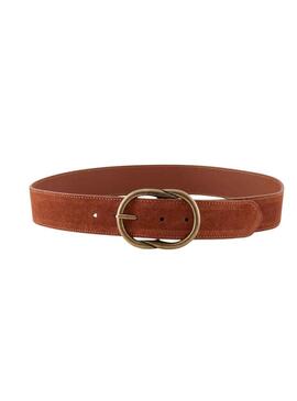 Cintura Pieces Laura in camoscio color cammello per donna