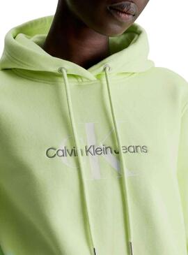 Felpa Calvin Klein Jumpsuitlogo Reg Verde Uomo