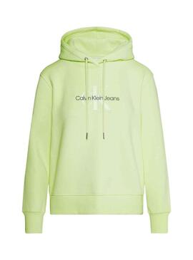 Felpa Calvin Klein Jumpsuitlogo Reg Verde Uomo