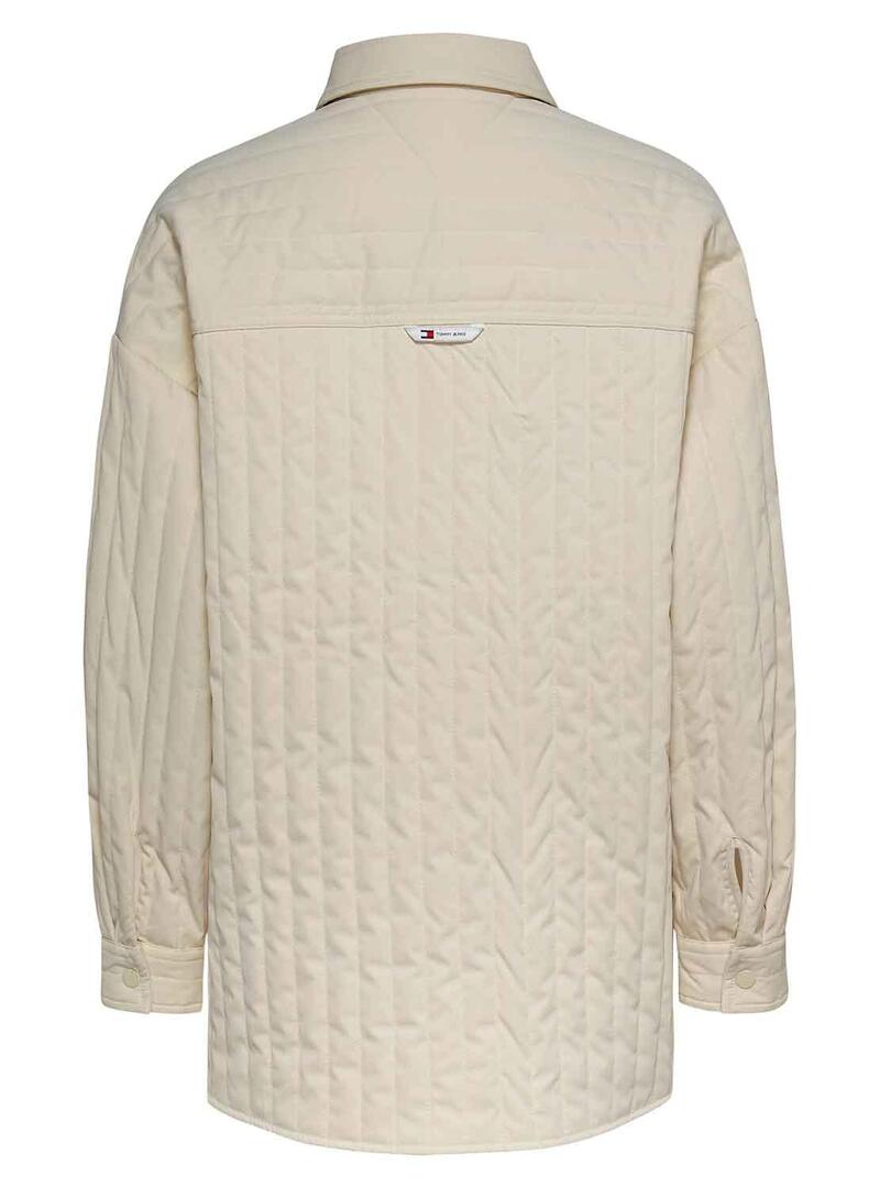 Overshirt Tommy Jeans Quilted Beige per Donna