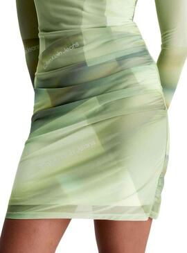 Vestito Calvin Klein Illuminato Verde Donna