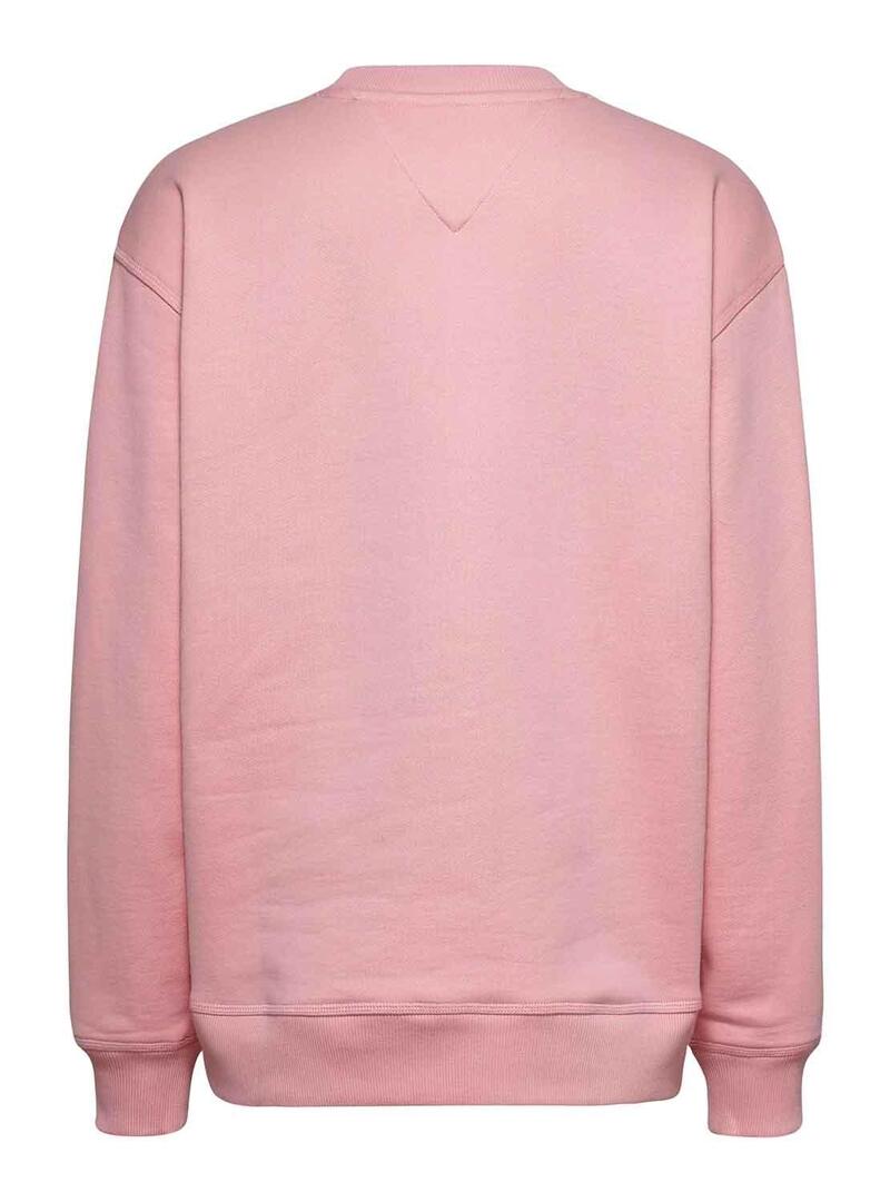 Felpa Tommy Jeans Relaxed Classic Rosa Donna